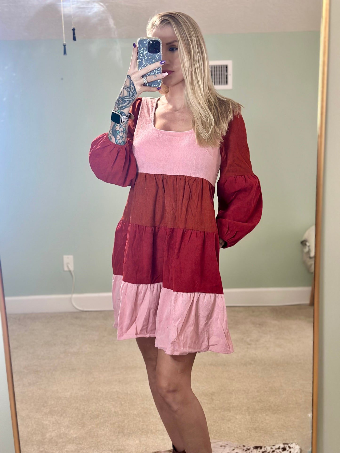 Corduroy Long Sleeve Dress